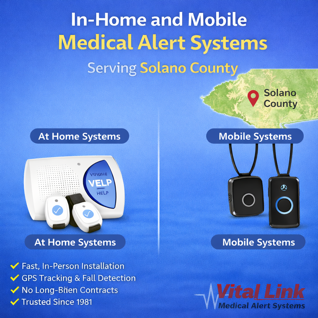 Medical alert systems in Solano County with in home and mobile options